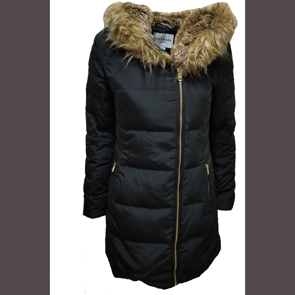 Cole haan asymmetrical puffer coat on sale