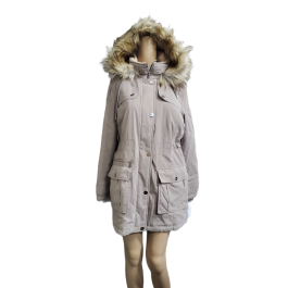 DKNY Women's Faux-Fur-Trim Hooded Anorak Coat Thistle Brown