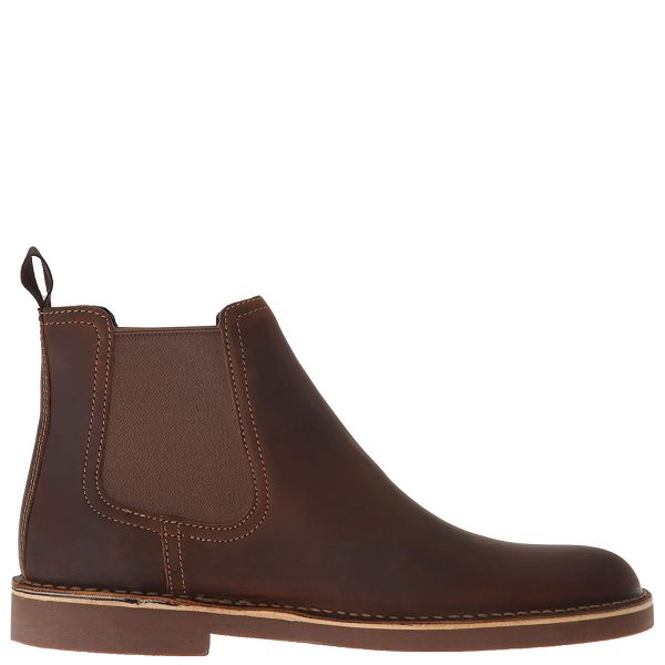 Clarks Men s Bushacre Hill Beewax Brown Leather Chelsea boots 7M Affordable Designer Brands Affordable Designer Brands