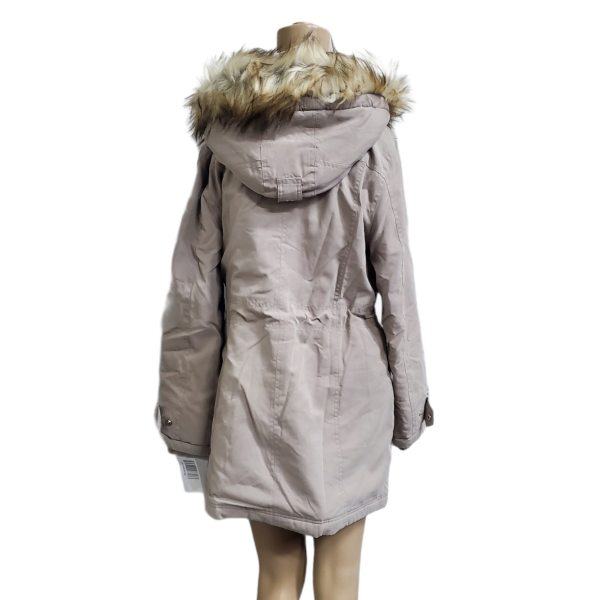 DKNY Women's Faux-Fur-Trim Hooded Anorak Coat Thistle Brown Medium  Affordable Designer Brands