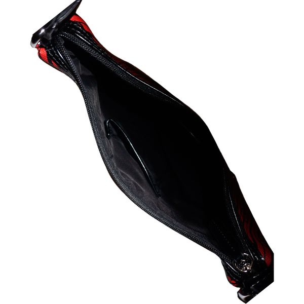 Giani Bernini Stripe Signature Small Hobo Handbag Black/Red Faux Leather  Purse