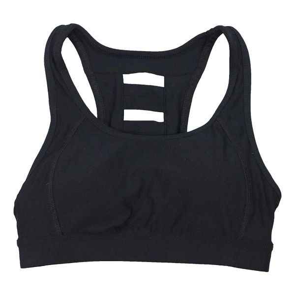 Ideology Open-Back Mid-Impact Sports Bra Black Small Affordable Designer  Brands