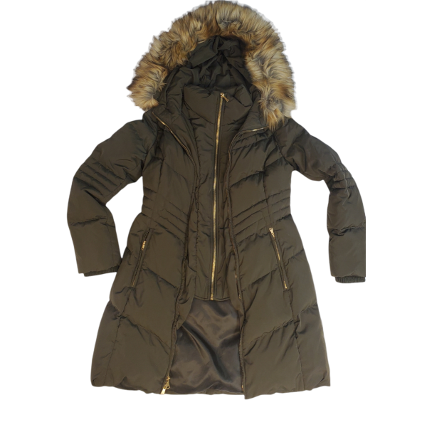 Jones New York Faux-Fur-Trim Hooded Down Puffer Coat