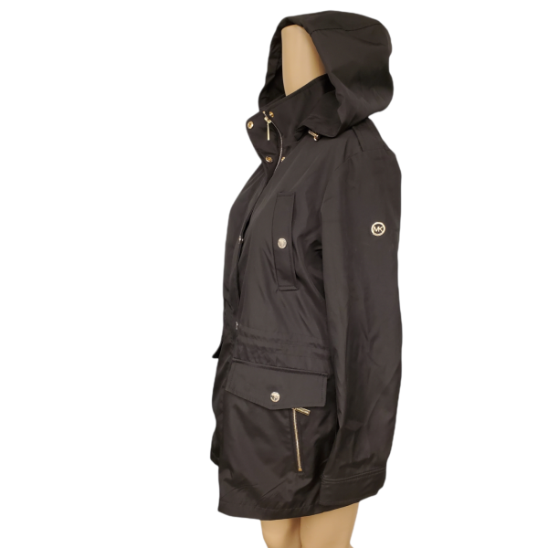 Michael kors hot sale black raincoat