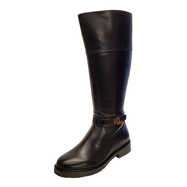 Polo Ralph Lauren Womens Casual Shoes Everly Leather Riding Boots 8B Black