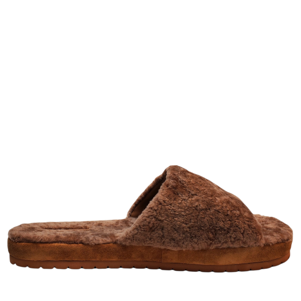 Vince kalina shearling and suede online slides