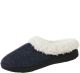 Isotoner Signature Woodlands French Terry Slipper Navy Blue Slippers