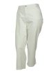 JM Collection Women's Elastic Waist Tummy Panel Denim Pants (24W, Bright White)