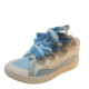 Lanvin Mens Shoes FM-SKRK11-GLOS-A22 Leather Lace Up Curb Sneakers Blue 10M 43EU Affordable Designer Brands