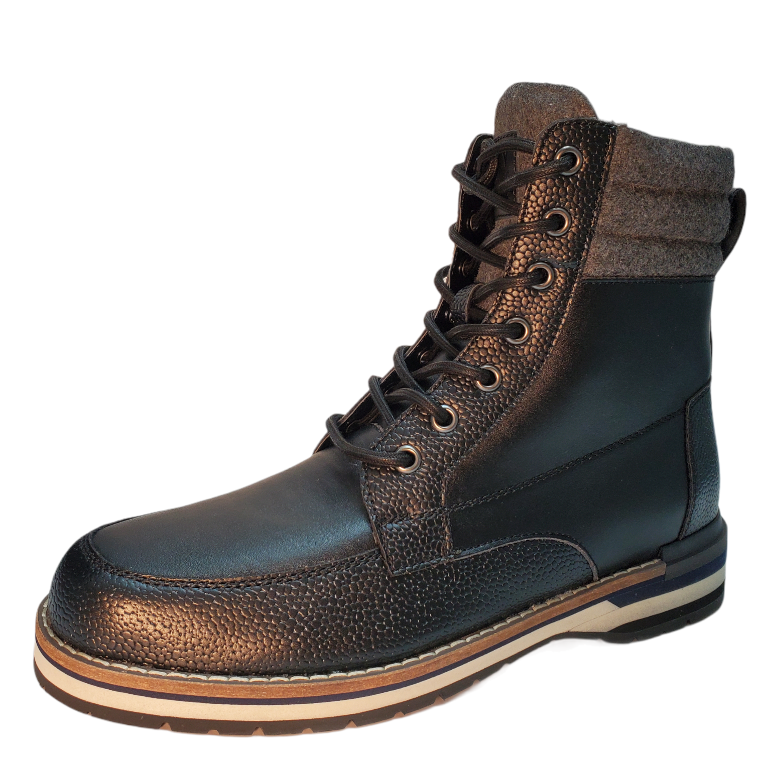 DKNY Mens Winston Jack Leather Boots Leather Black 8M US 7 UK