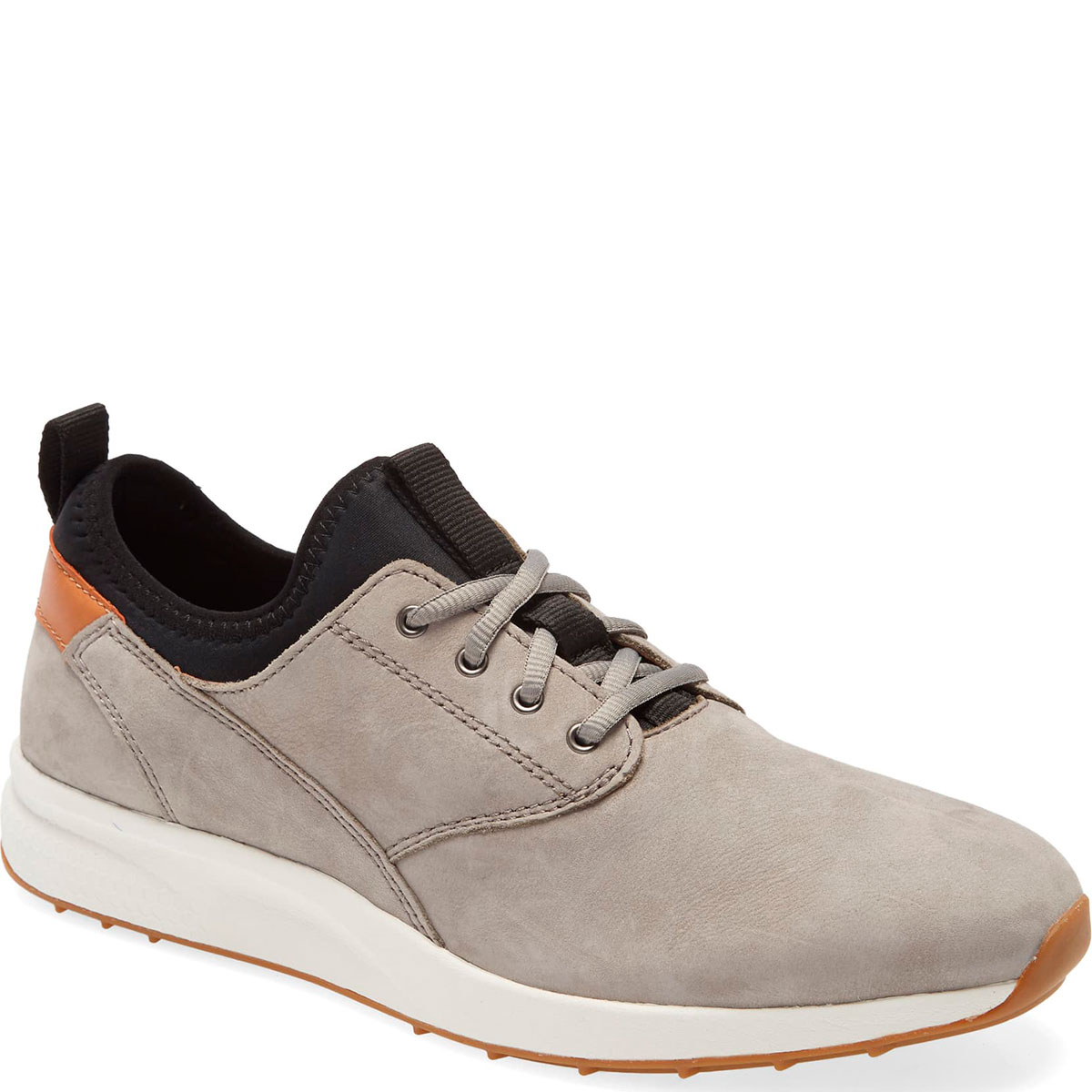 Johnston Murphy Mens Keating Plain Toe Sneakers Grey Leather 9M Affordable Designer Brands Affordable Designer Brands