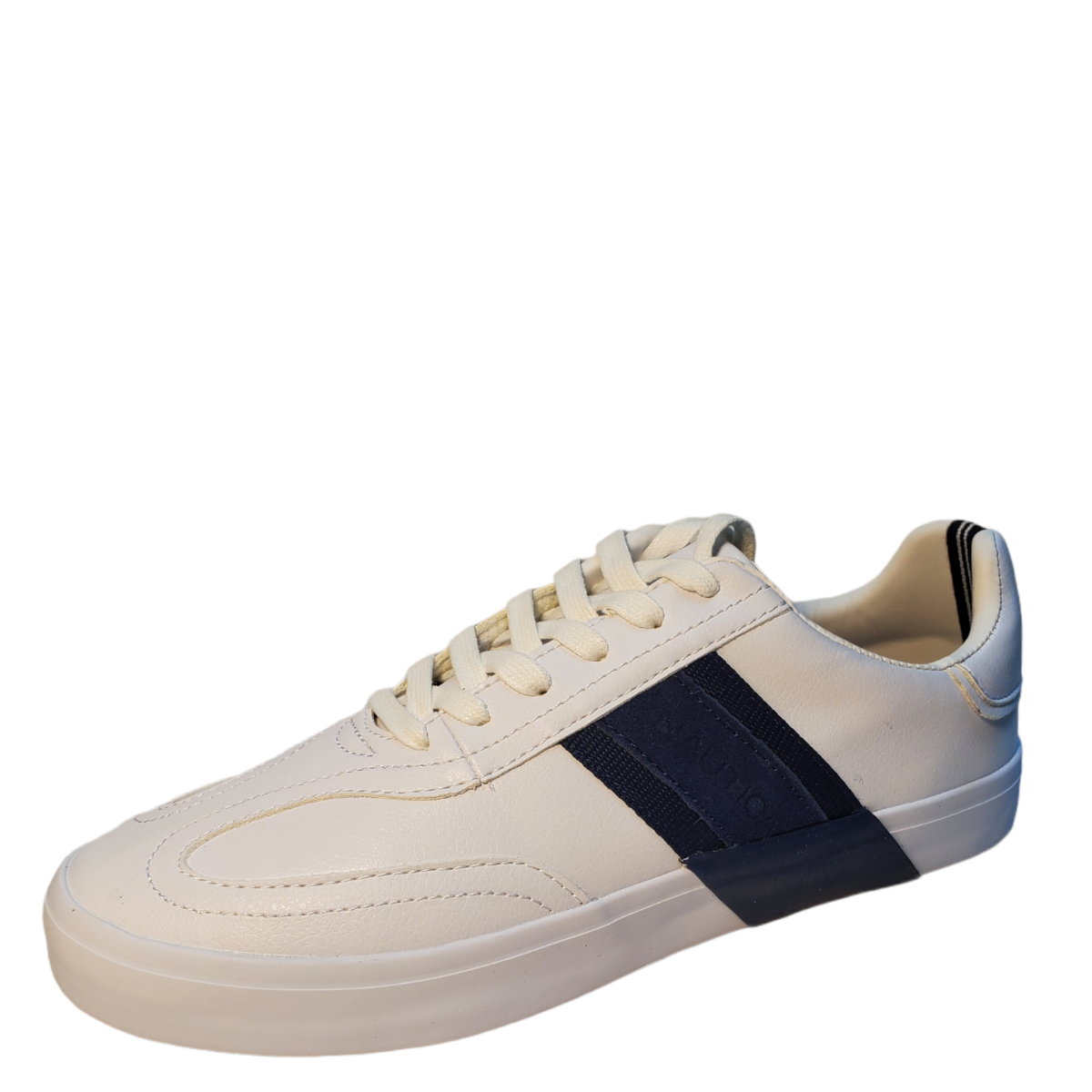 Nautica Mens Townsend Low-Top Lace Up Manmade Sneakers White Navy 9.5 M  Affordable Designer Brands