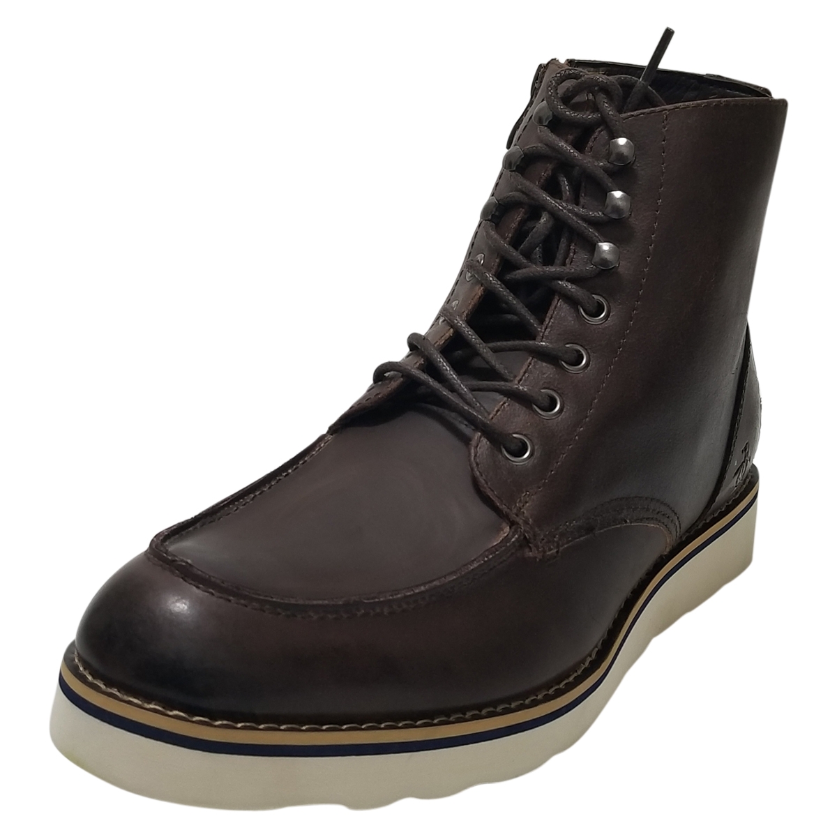 Original Penguin Mens Nigel Dark Brown Leather Combat Boots 9.5 M